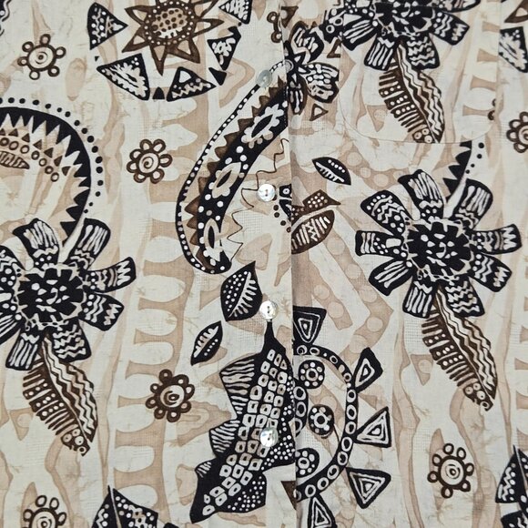 Alfred Dunner 18P Linen‎ Blend Blouse Boho Floral Cottagecore Button Shirt - Picture 12 of 12